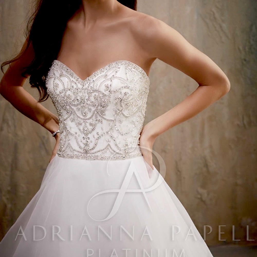 Adrianna Papell Beaded Sweetheart Wedding Ballgown